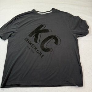 Kenneth Cole KC Logo T-Shirt 2X Black New York Graphic Tee Mens Casual Cotton To